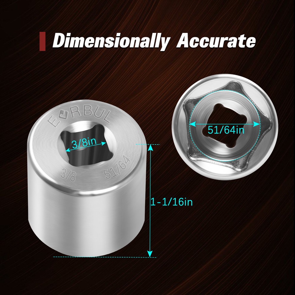 51/64" 5-Point 3/8" Drive Utility Impact Socket for Fire Hydrant 5-Point Nuts