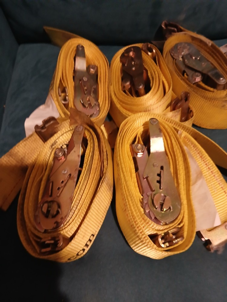 7 used Ratchet Straps E Track Load Enclosed Cargo Van/Trailer Tie Downs