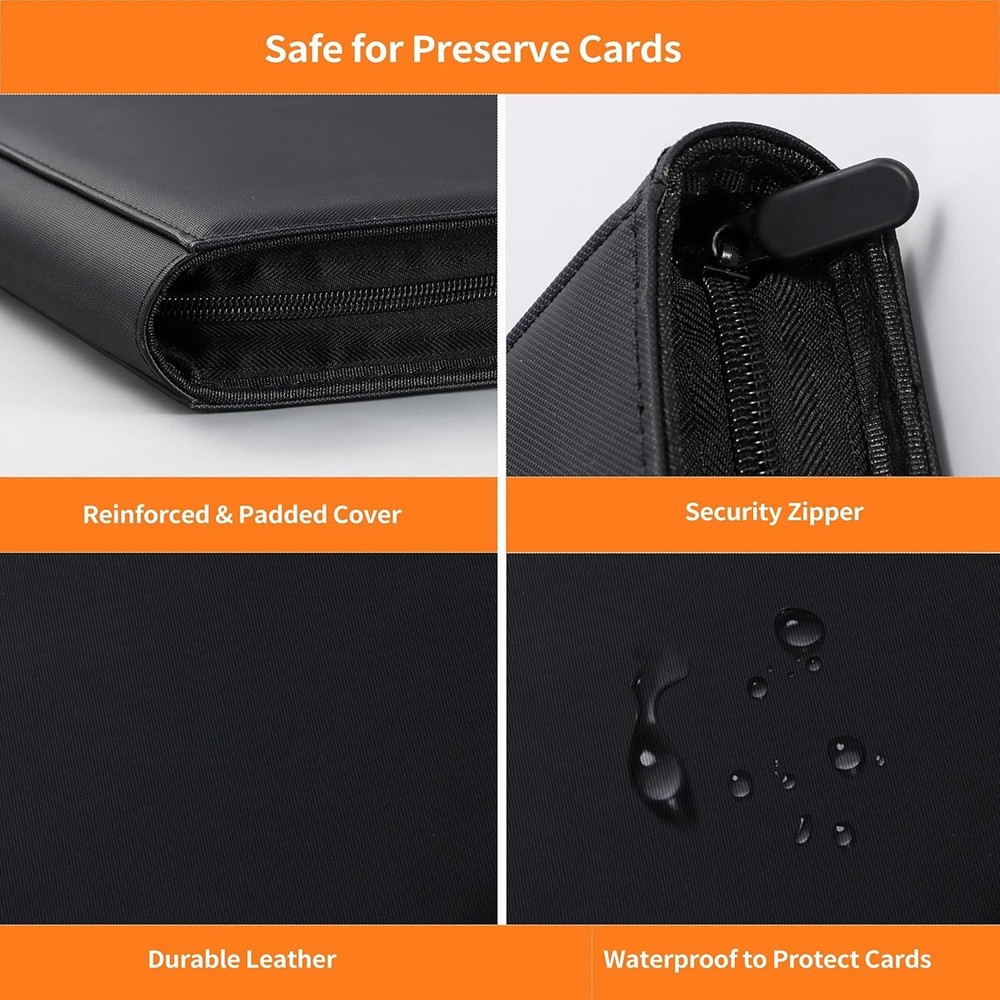 Toploader Binder 9 Pocket, Top Loader Binder for High-Value Trading Cards - H...