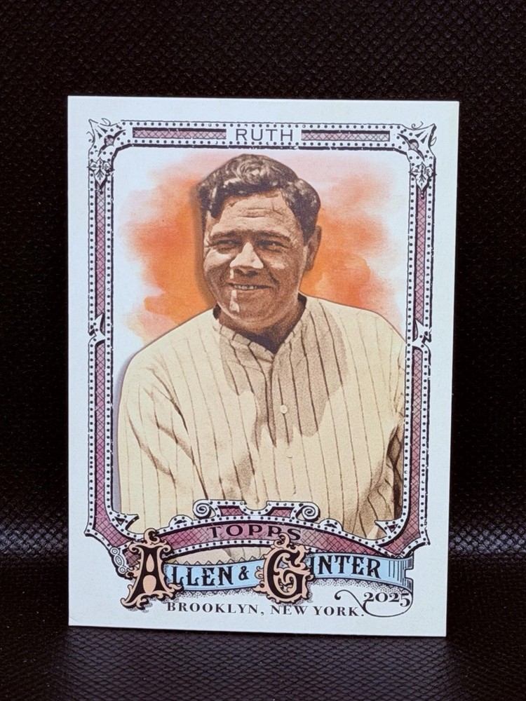!!!    BABE RUTH   TOPPS  ALLEN & GINTER  BASEBALL  CARD   $$