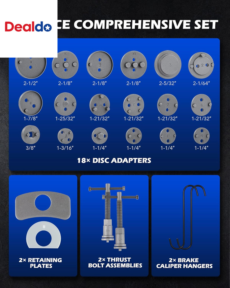 24Pc Brake Caliper Compression Tool Set, Heavy Duty Brake Piston Compressor Tool