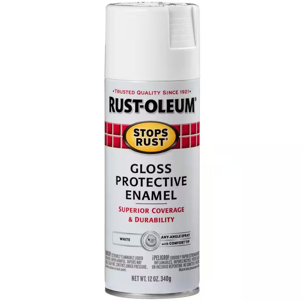 12 Oz. Protective Enamel Gloss White Spray Paint