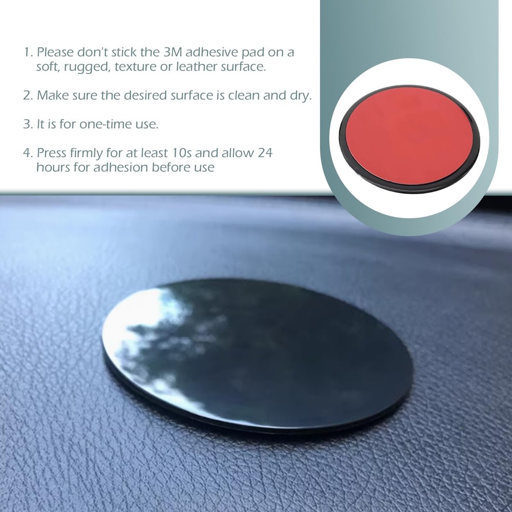 Ferianl 3PCS Adhesive Dashboard Pad Mounting Disk, 2.87" Pad, black