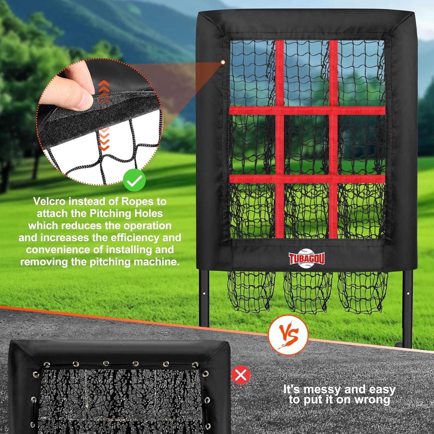 9 Hole Pitching Net Pitching Target Pitchers Net Baseball Trainer