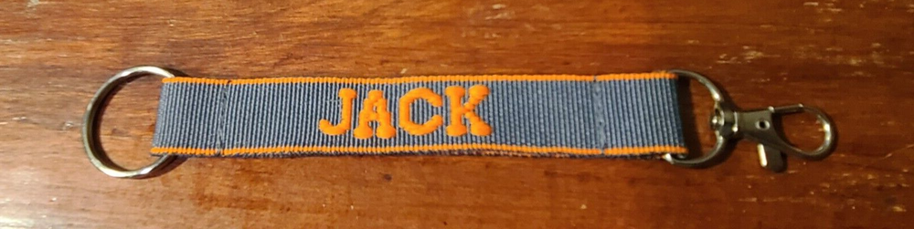 New Jack Personalized Keychain Gray and Orange