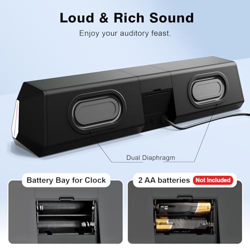 R80 Bluetooth Computer Speakers, USB Plug & Play PC Speakers with Digital