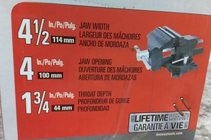 Bessey BV-HW45 4 In Max Jaw Opening Standard Duty Light Duty Bench Vise