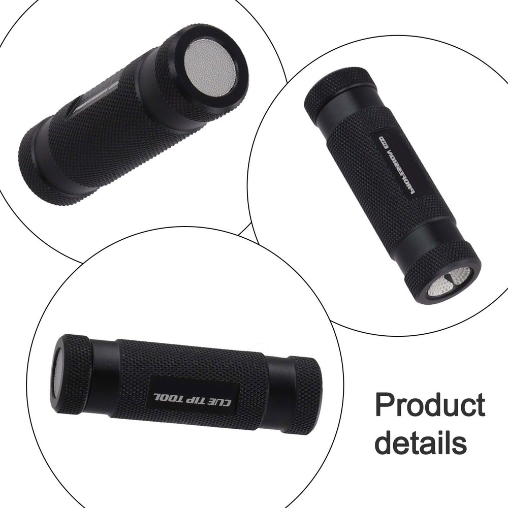 Billiards Pool Cue Tip Tool 4 Functions Shaper Scuffer Aerator Storage