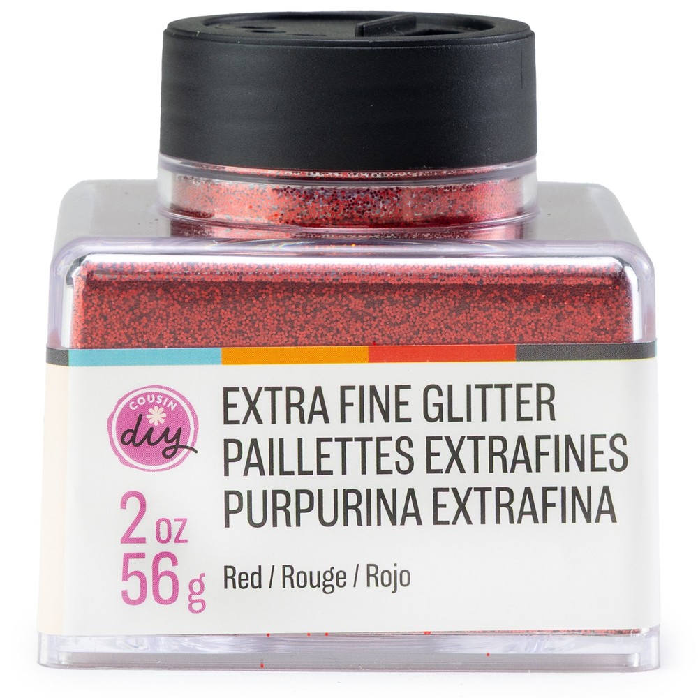 CousinDIY Glitter Stacker 2oz-Red - 3 Pack