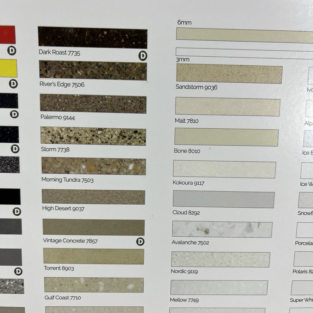Avonite Aristech Studio Collection Quality Acrylic Resin Samples, 96 Pcs & Case