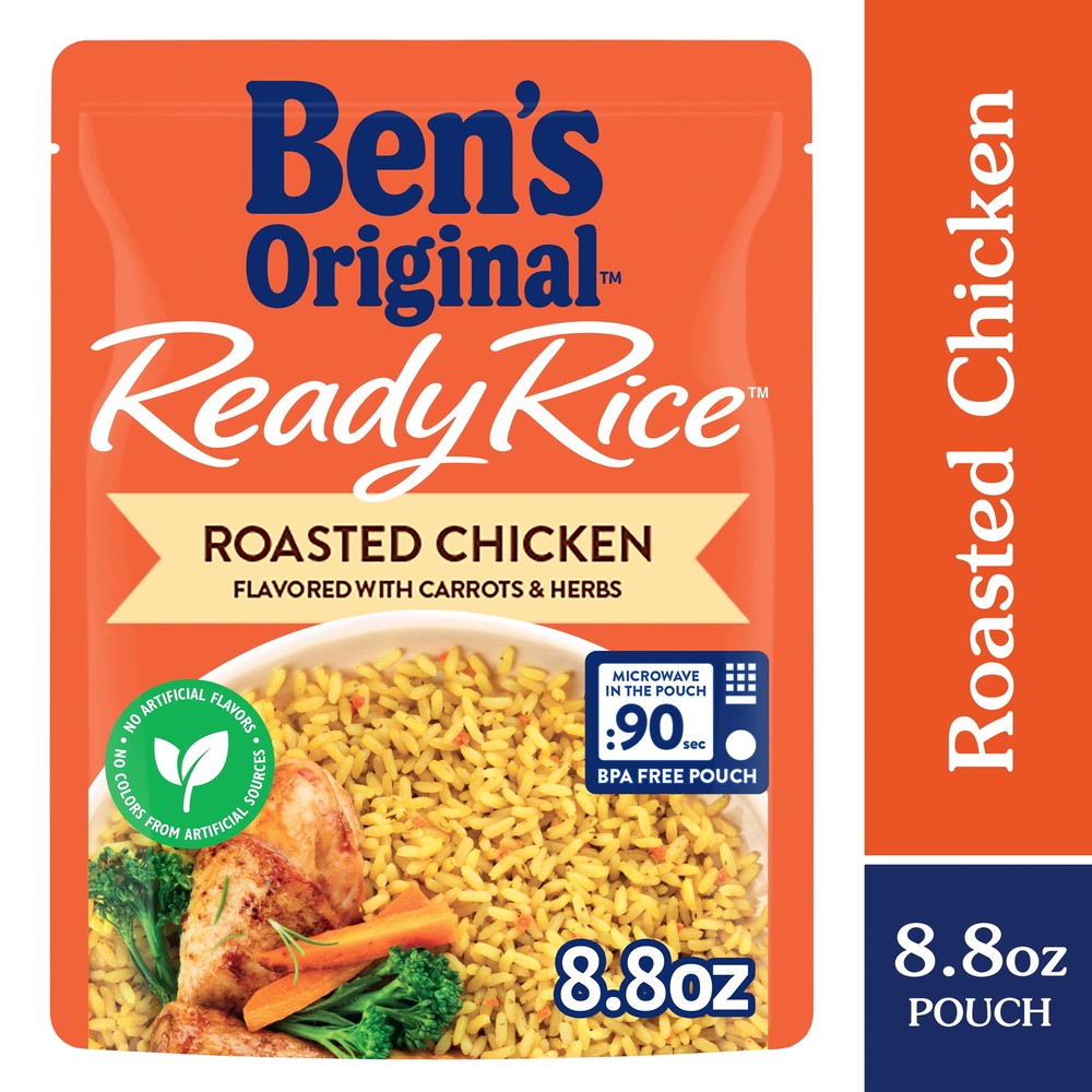 (6 pack) Ben's Original Ready Rice Roasted Chicken Flavored Rice, Easy Dinner