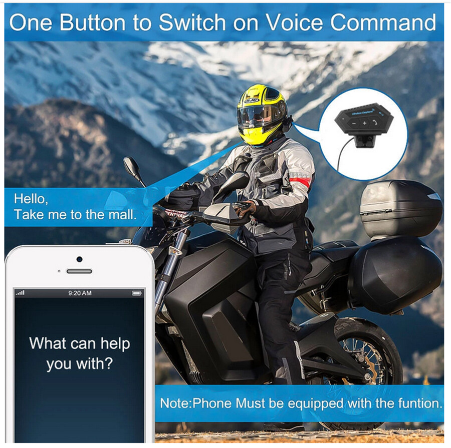 Bluetooth Helmet Headset Motorcycle Speaker Anti-interference Rechargeable USB
