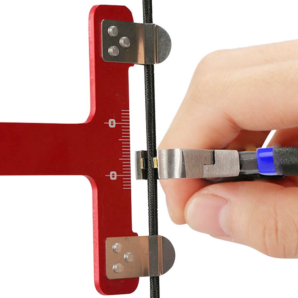 (Red)Bow String Nocking Points Pliers Set T Ruler Nocking Buckle Pliers Kit AN