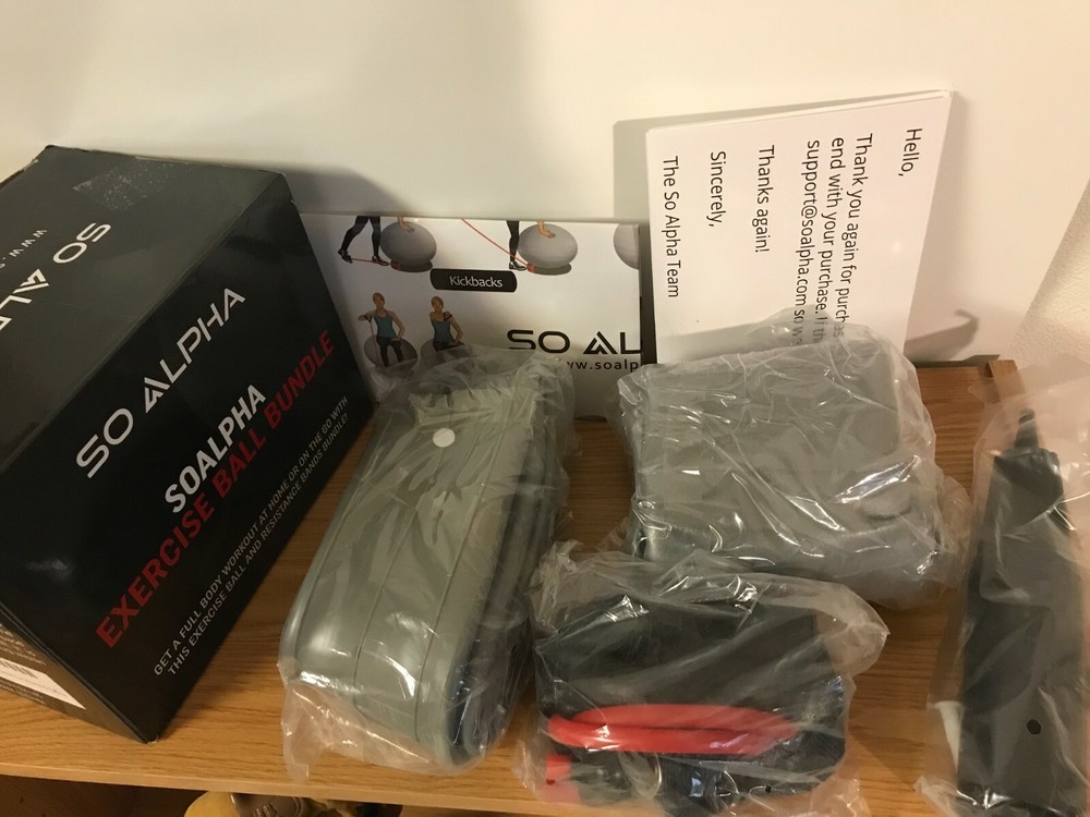 NIB SO ALPHA SOALPHA EXERCISE BALL BUNDLE: COMPLETE & STILL FACTORY SEALED/WRAP