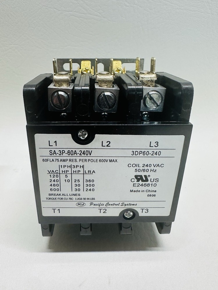 NEW Pacific Control Systems 3DP60-240 Definite Purpose Contactor