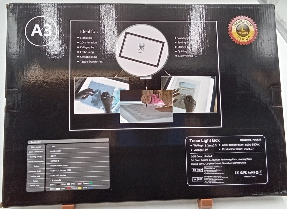 RTjoy A3 Slim LED Light Tracing Box Pad Adjustable USB Powered Board