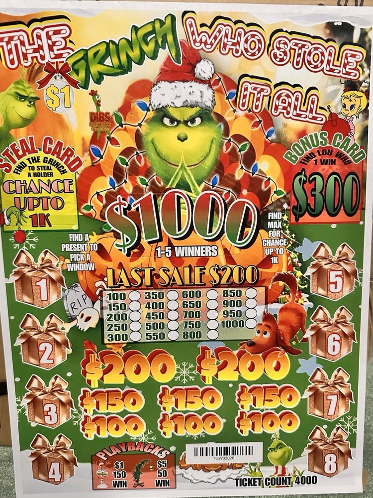 Pull Tab - Chips- Tickets Game- Pick Board - Spring is in the Air