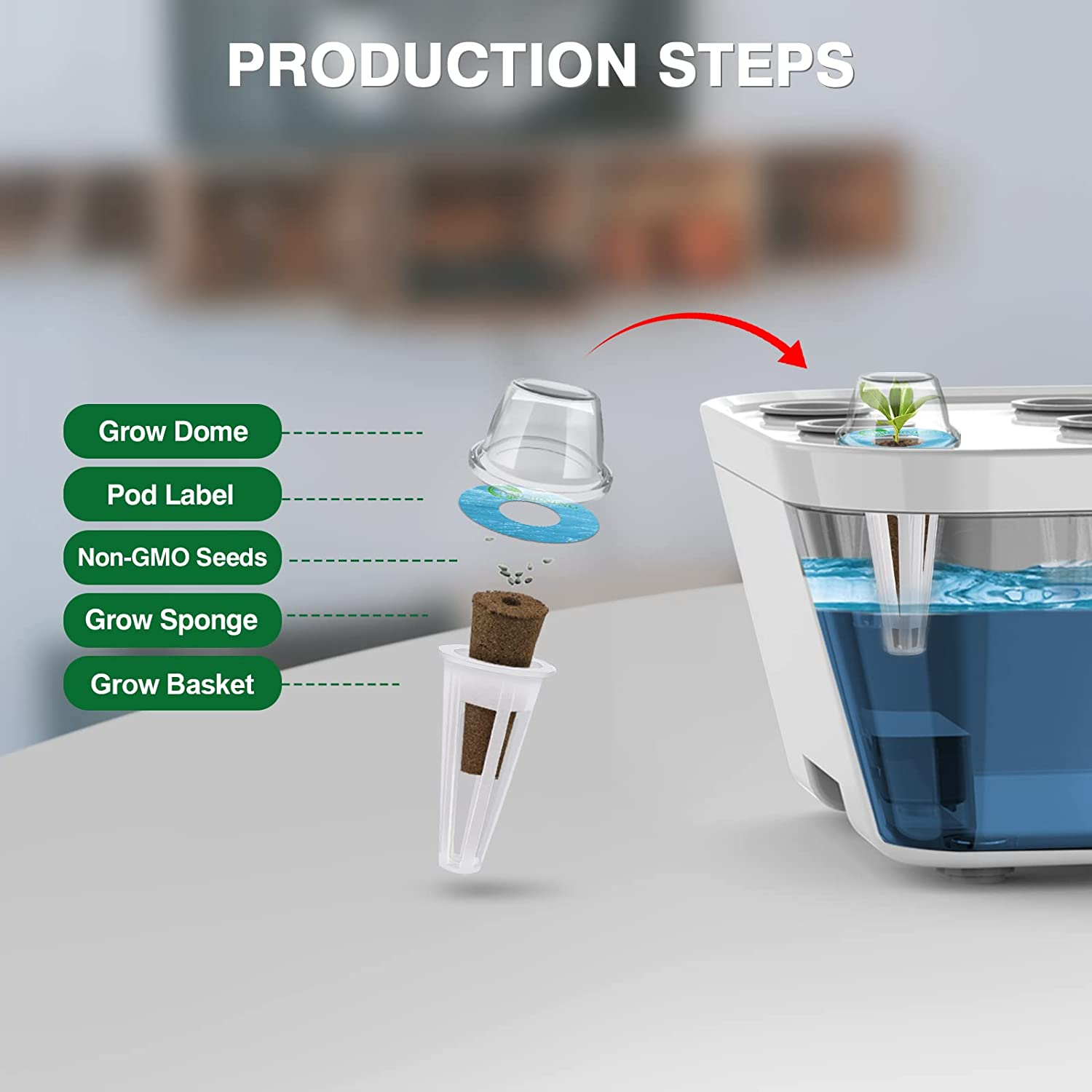 15 Grow Domes,15 Pod Labels,15 Grow Bla-Hydroponic-Garden System Seed-Pods Kit