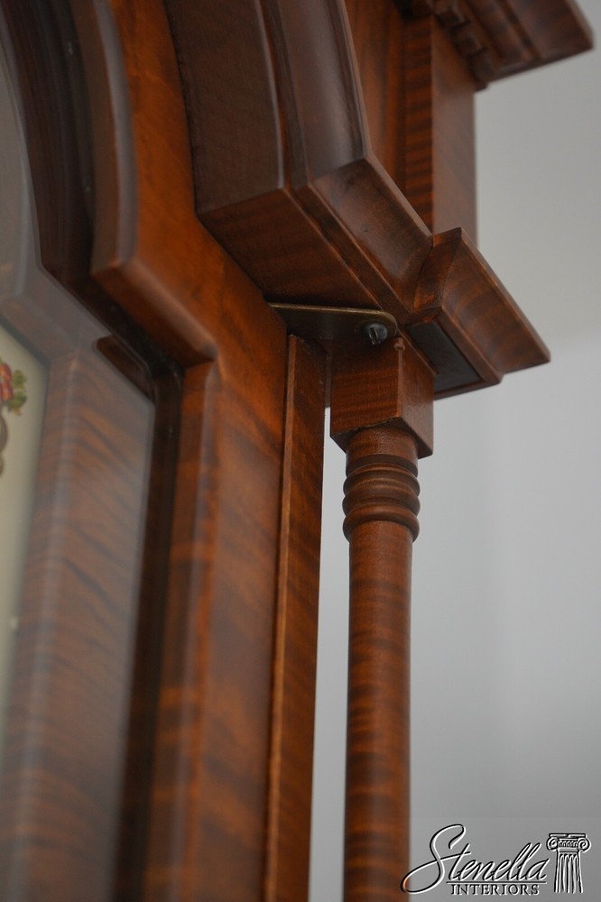 65029EC: Tiger Maple Chippendale Style Grandfather Clock