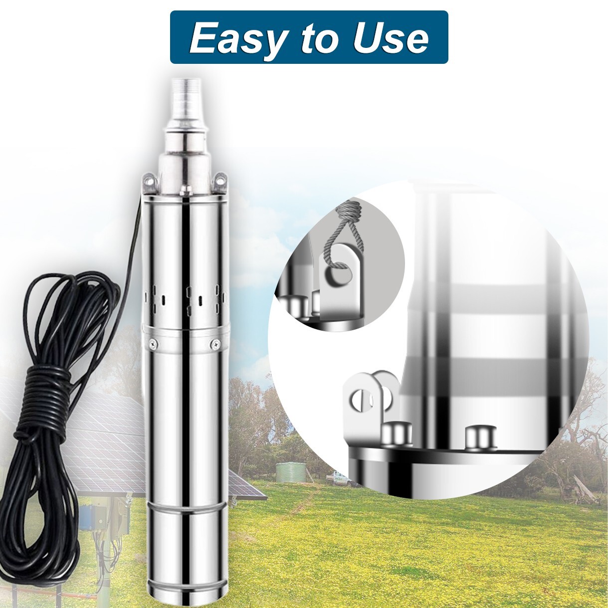 3" Solar Pump Submersible Pump Bore DC 24V 270W Deep Well Pump + MPPT Controller