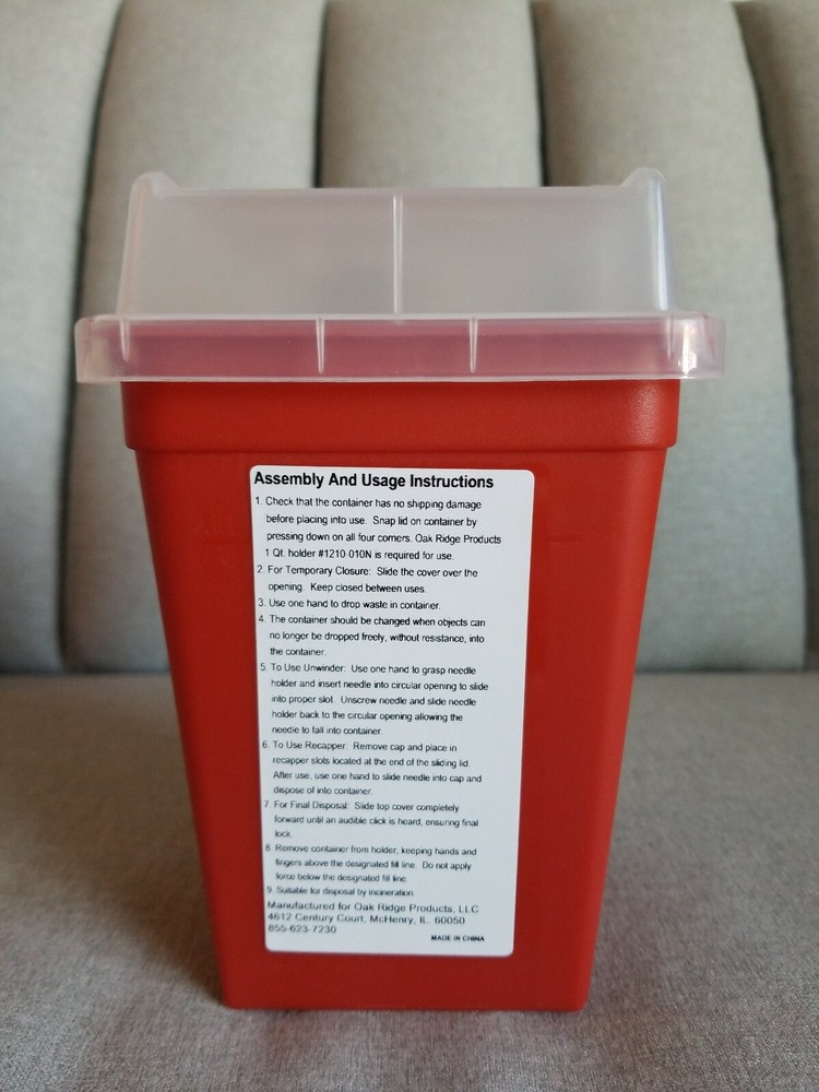 OakRidge Products 1 Quart Size Sharps Disposal Container