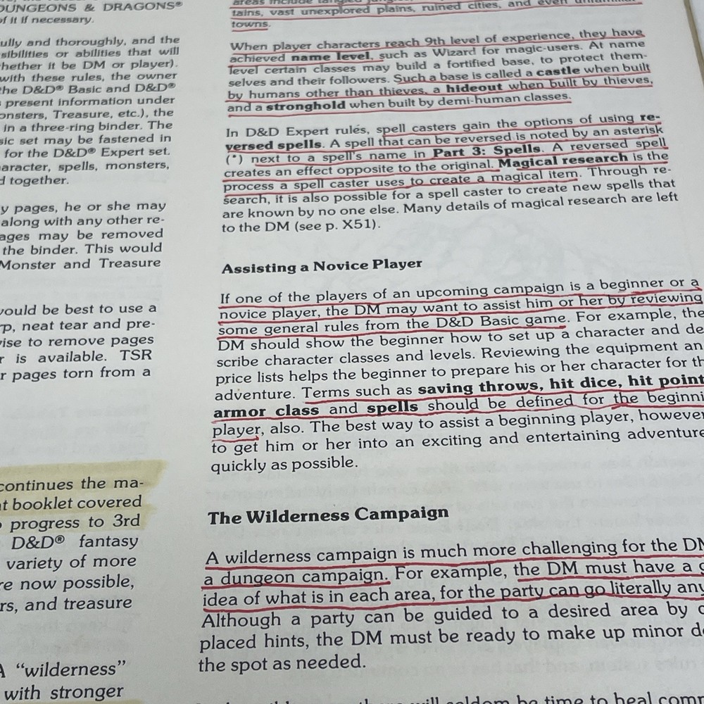 Expert Rulebook D&D basic TSR BECMI Dungeons Dragons First printing 1981