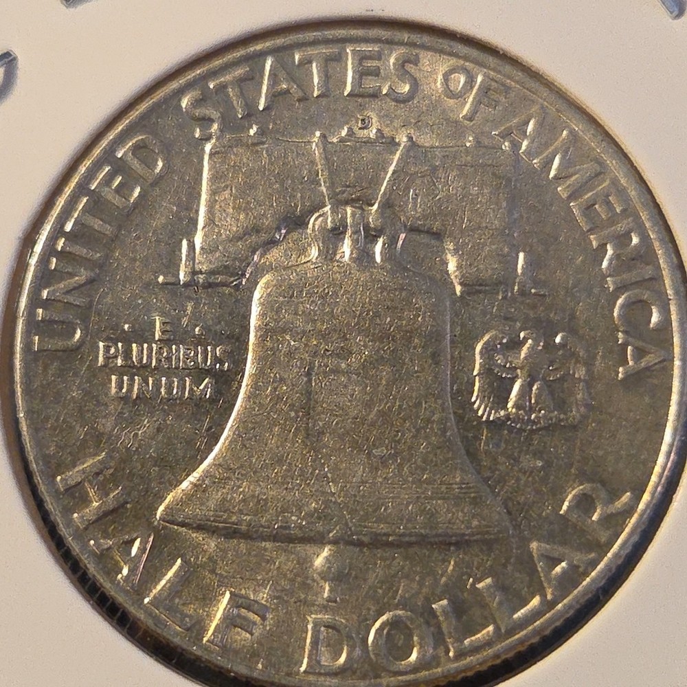 1951-D Franklin Silver Half Dollar In About Uncirculated Condition