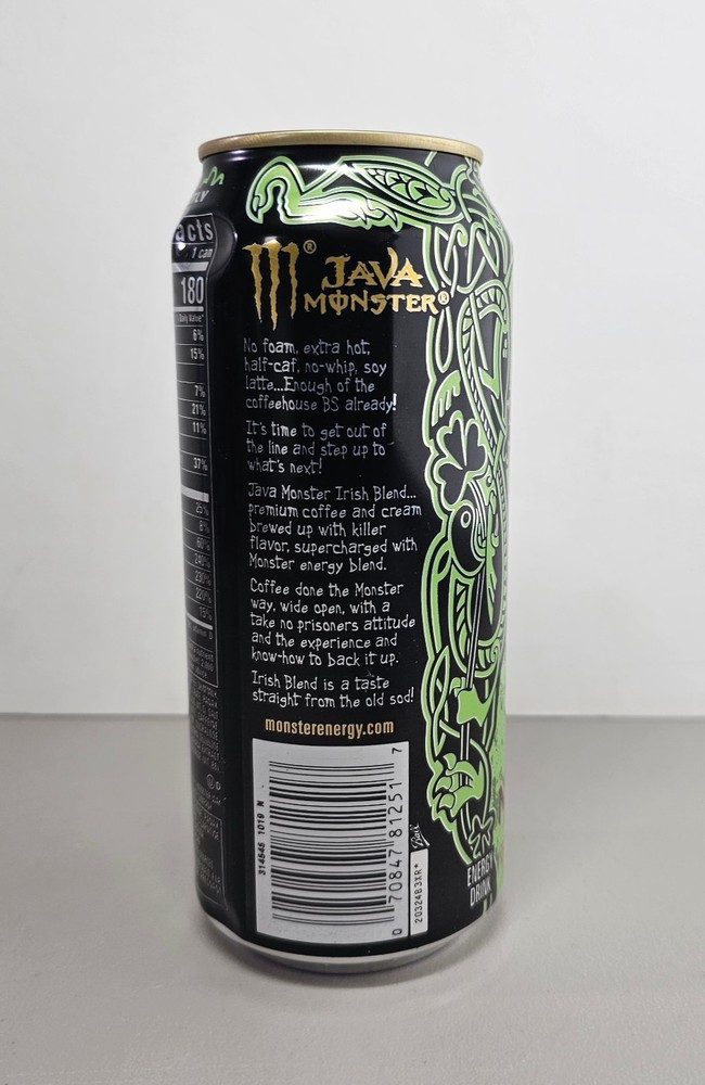 Monster Energy Java Irish Blend Unopened Can SEALED 16.9 oz Retired