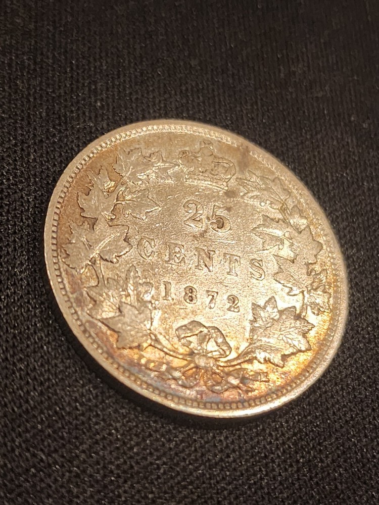1872H Canada 25 Cents Silver Coin