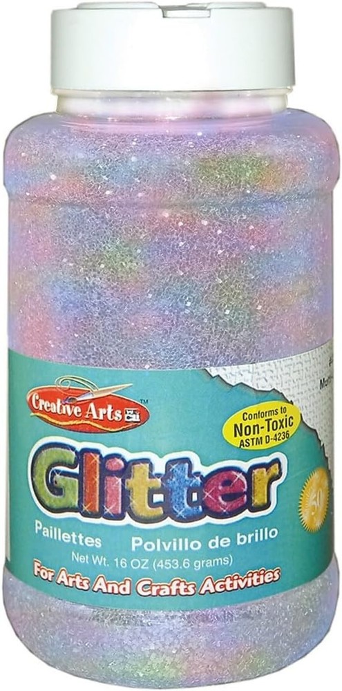 Bright Iridescent Craft Glitter - 16 Oz. Bottle for Endless Creativity