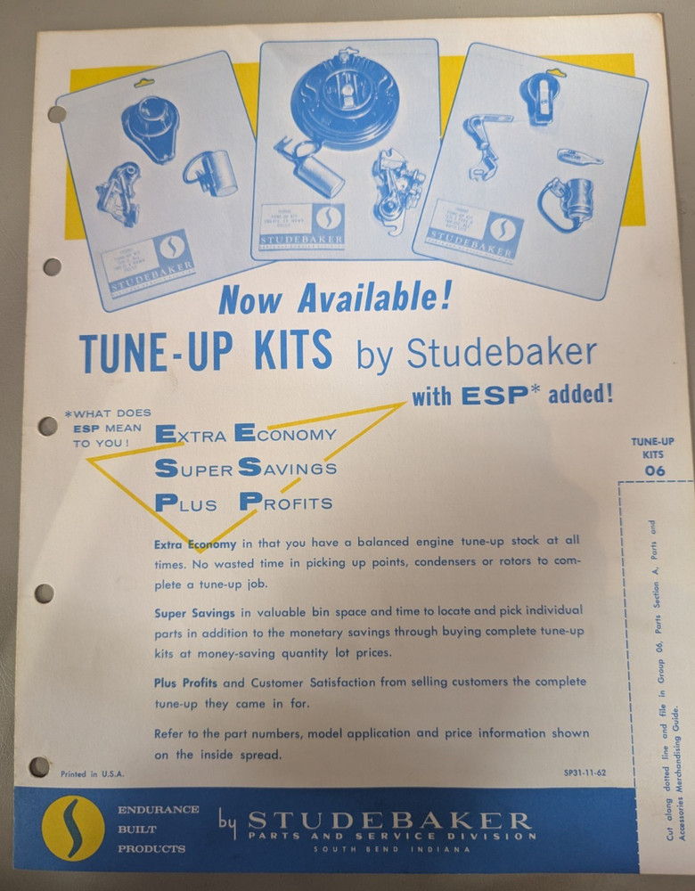 Studebaker Accessory Tune-Up Kits Flyer