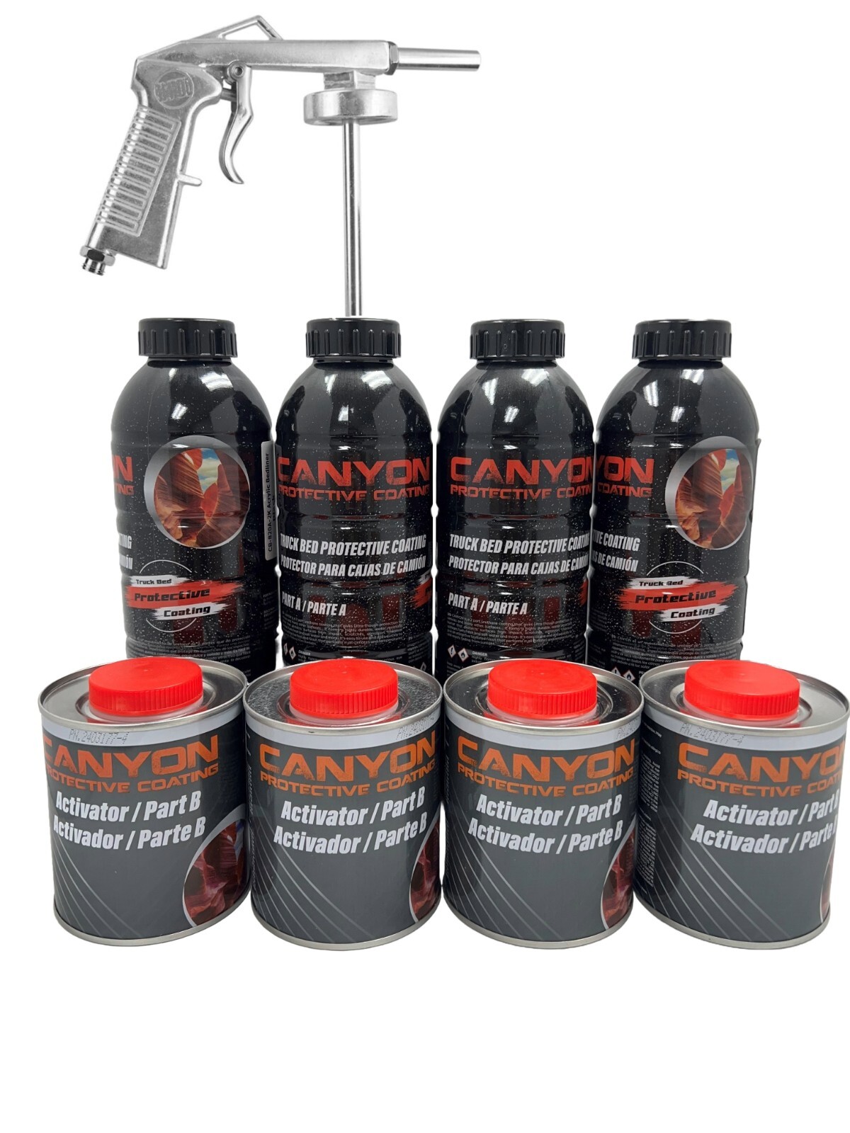 Canyon Acrylic Black Spray-On Truck Bed Liner Kit w/ Spray Gun – Durable & Easy