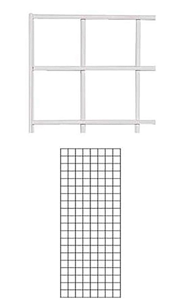 Wire Grid Panel 2' x 5'  White Retail Display Craft Gridwall Double Wire Sides
