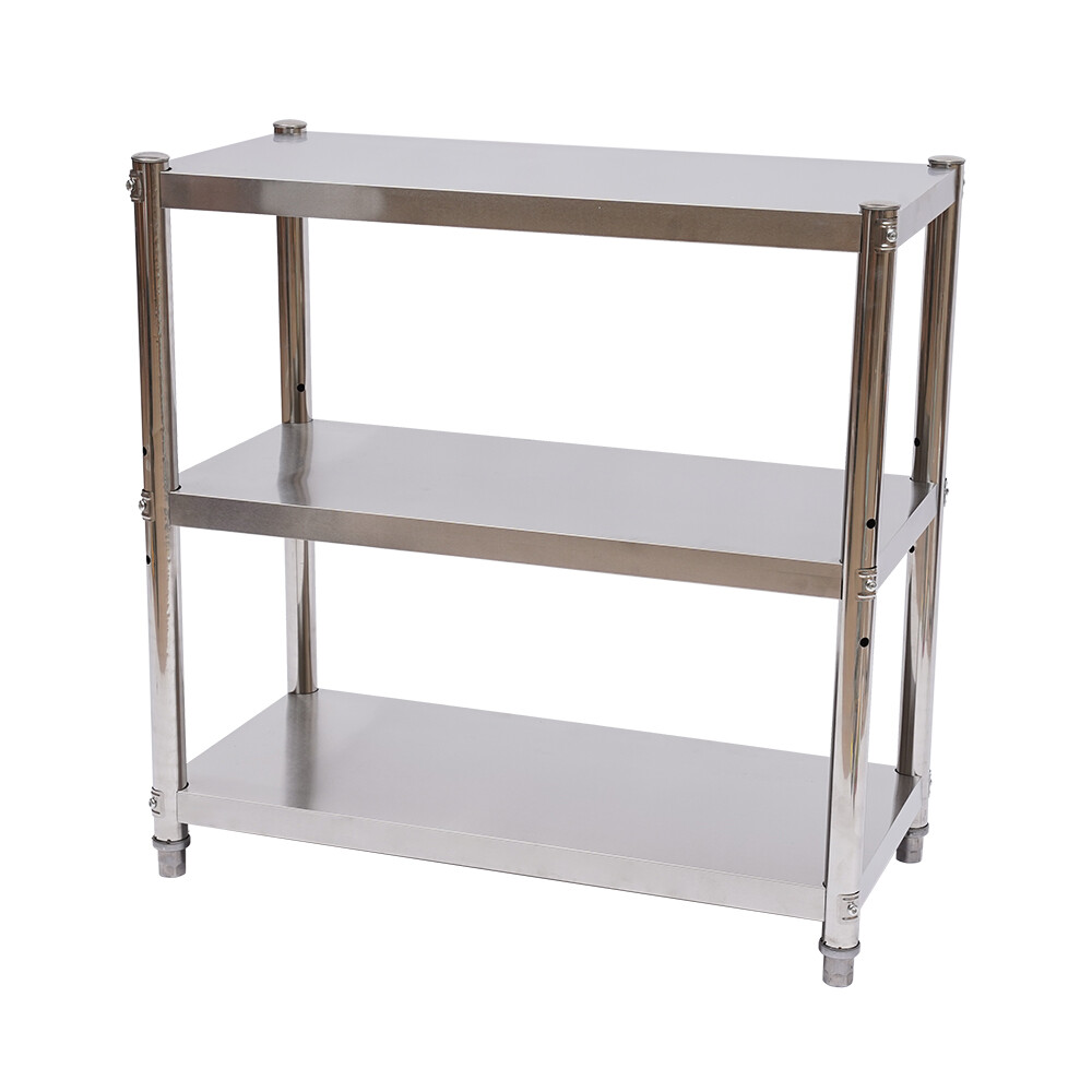 3 Layer Kitchen Storage Organizer Stand Stainless Shelves Unit Metal Shelf Rack