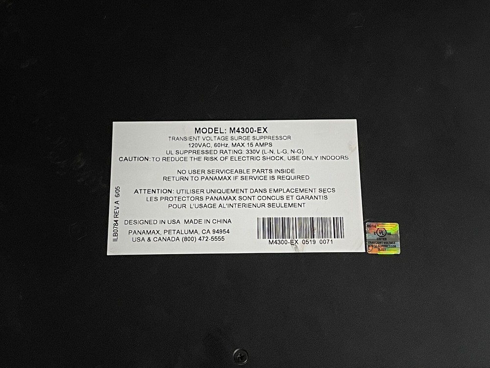 PANAMAX M4300-EX POWER CONDITIONER AND SURGE PROTECTOR