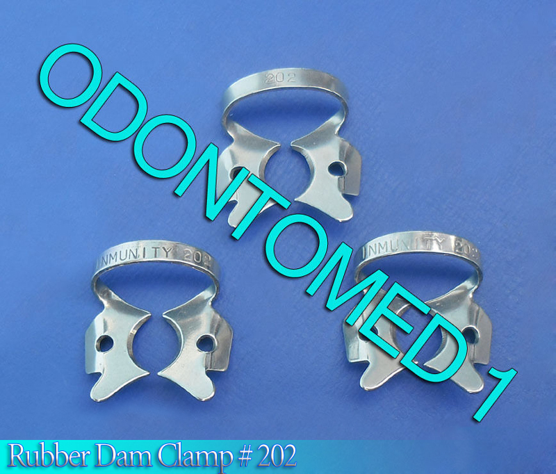 3 Endodontic Rubber Dam Clamp # 202 Surgical Dental Instruments