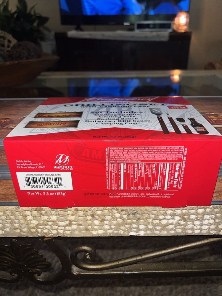 Budweiser Grilling Classics Carrying Case Spatula Basting Brush 6oz BBQ BB 2019