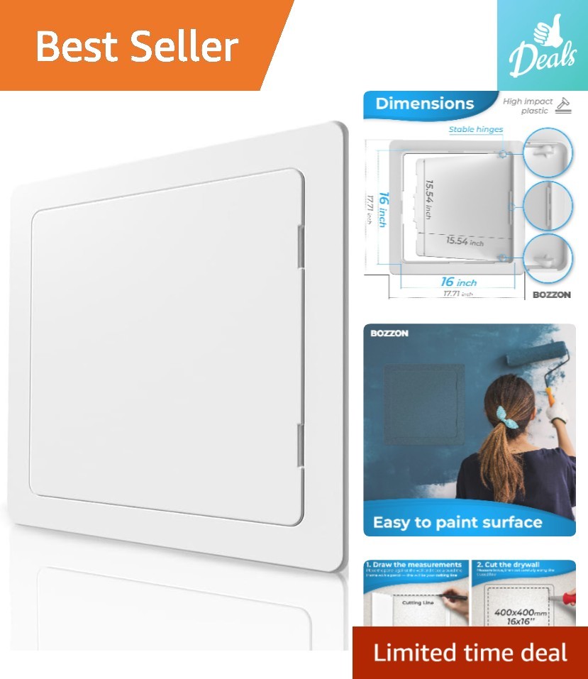 16x16 Modern Drywall Access Panel - Durable White Plastic Wall Cover