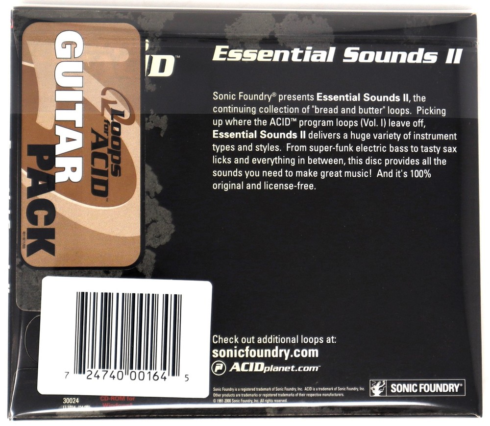 Sonic Foundry Essential Sounds 2 Loops For Acid Sample/Sound Library/Sampling CD