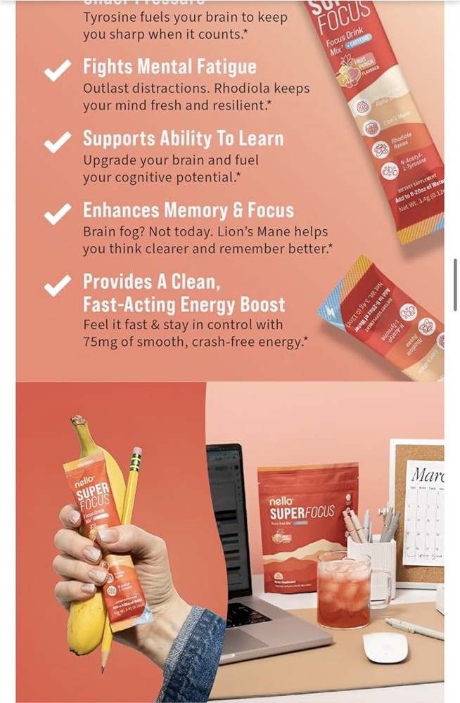 Nello SuperFocus Fruit Punch with Caffeine