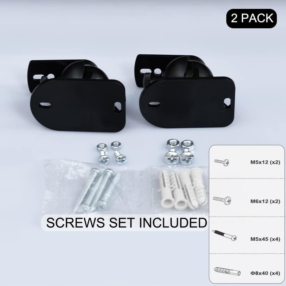 2 Pack Speaker Wall Mount Brackets,Universal Mount for Surround Sound Speakers..