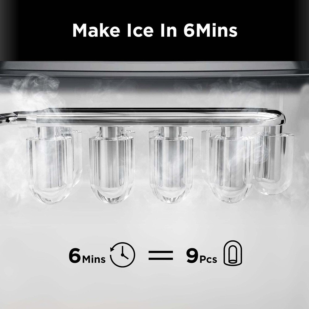 Countertop Ice Maker - Efficient Self-Cleaning Ice Machine with 2L Capacity, ...