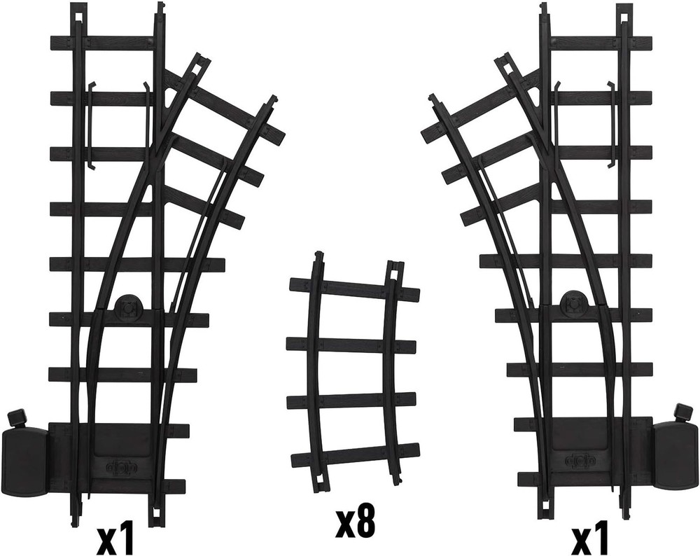 Ready-to-Play Inner Loop 10 Piece Model Train Track Pack – Black 2-Rail Plast...