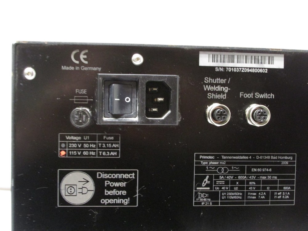 Primotec Phaser MX2 Micro-Impulse Welding Machine Model mx2-1252