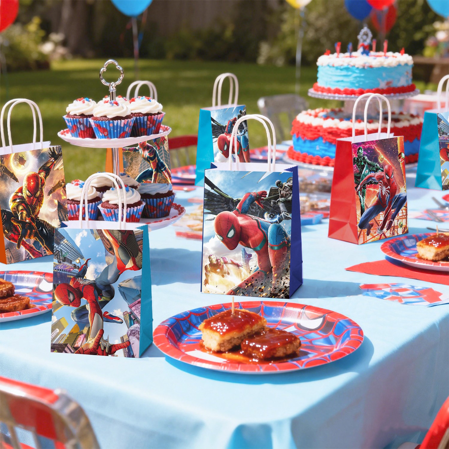 18 Pcs Spiderman Party Favors Gift Bag Avengers Goodie Bags Loot Bags Food Bags