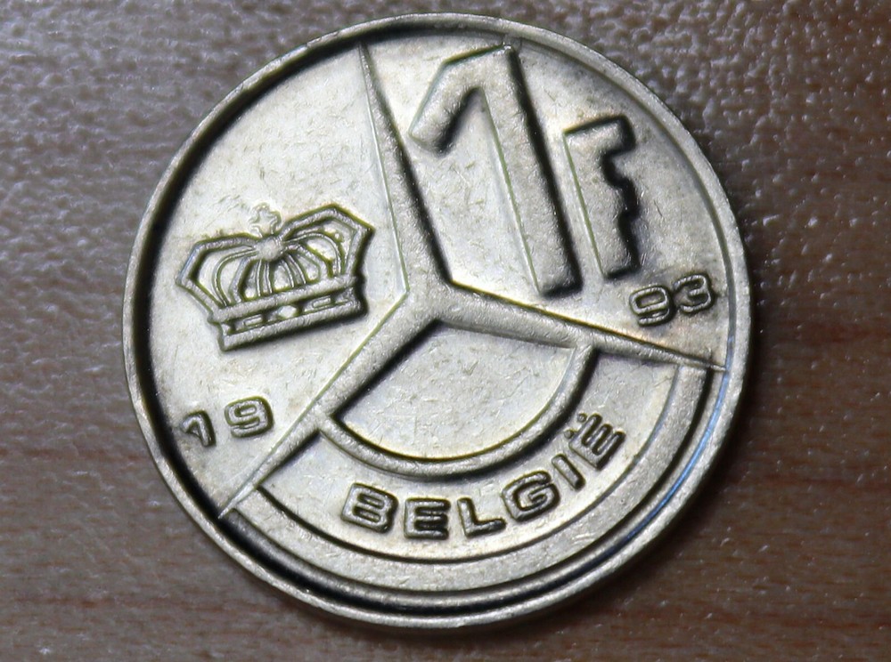 1993 Belgium 1 Franc Dutch text