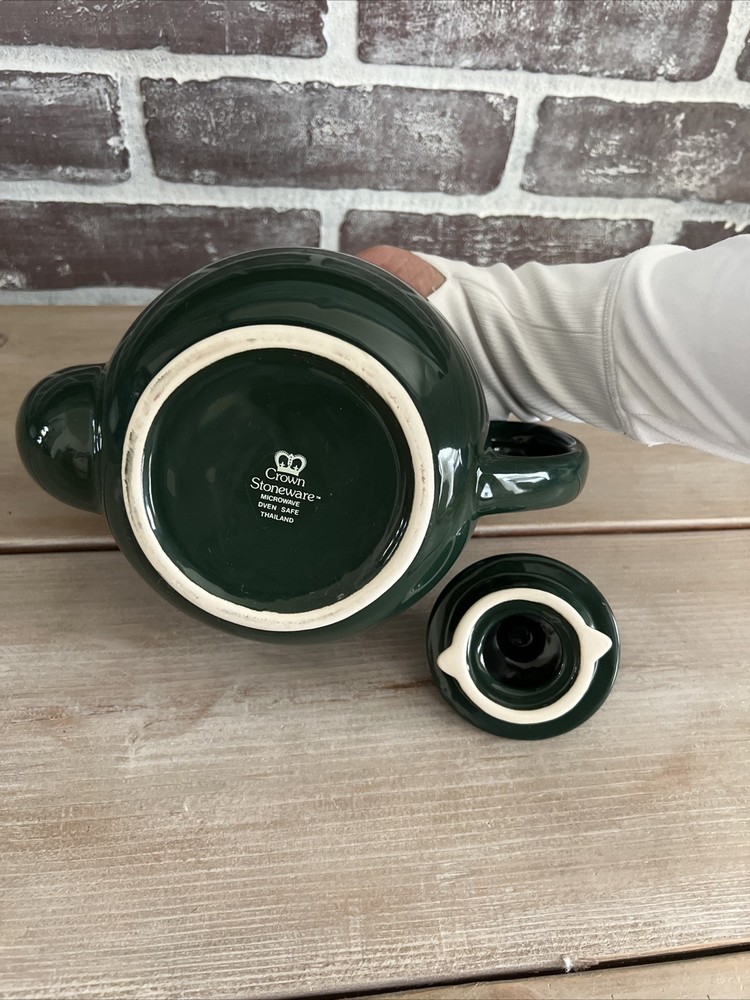 Crown Stoneware, Hunter Green Teapot