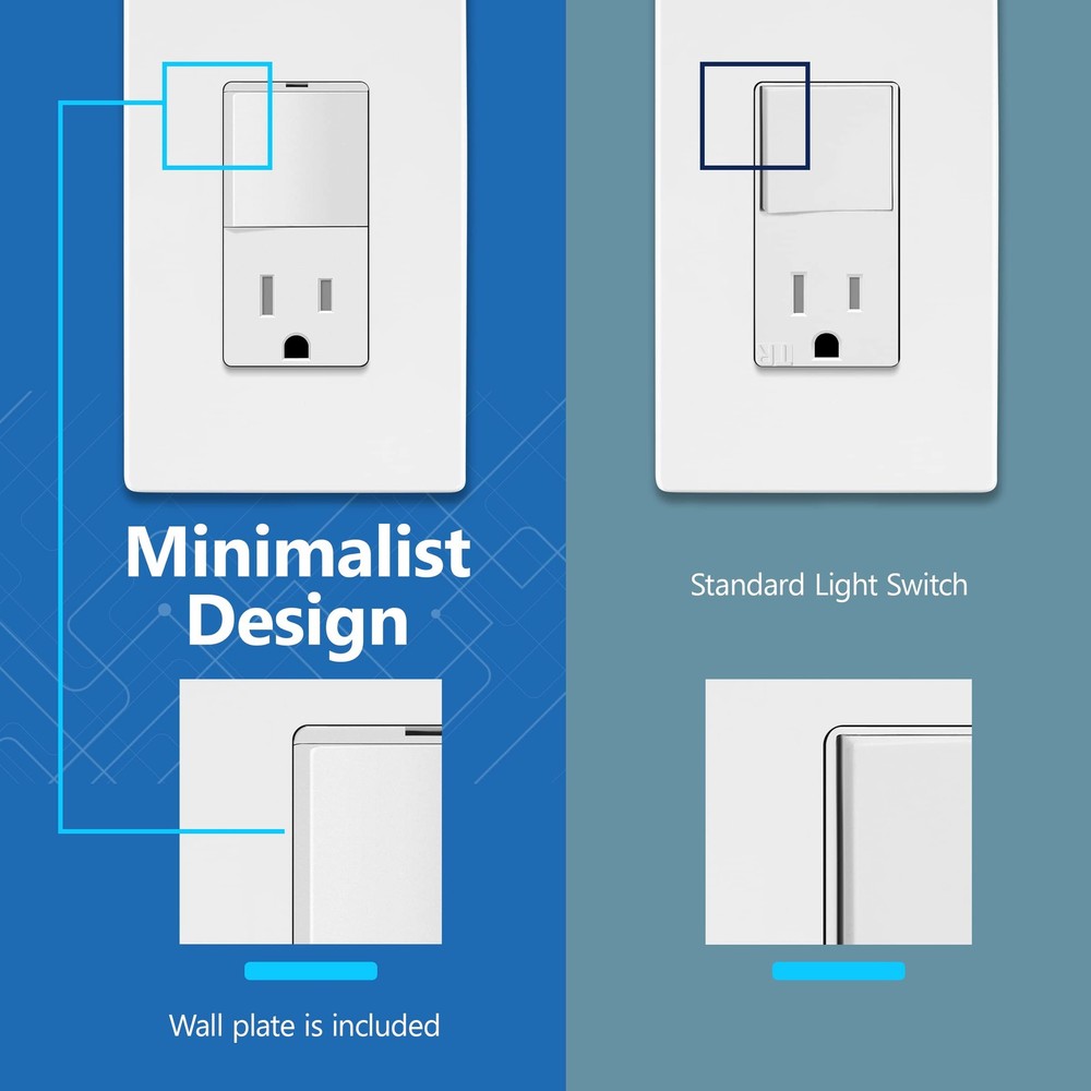 Matte Finish Lighted Combination Decorator Switch And Tamperresistant Receptacle