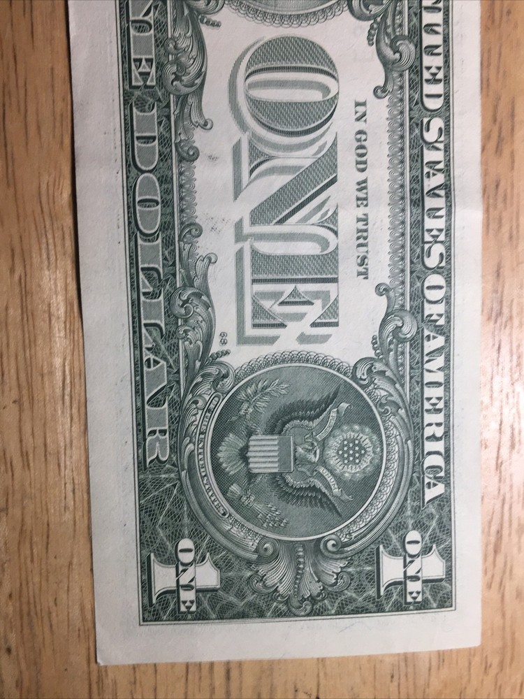 Fancy $1. Bill Error w/Offset Print/Cut Obv. & Rev.