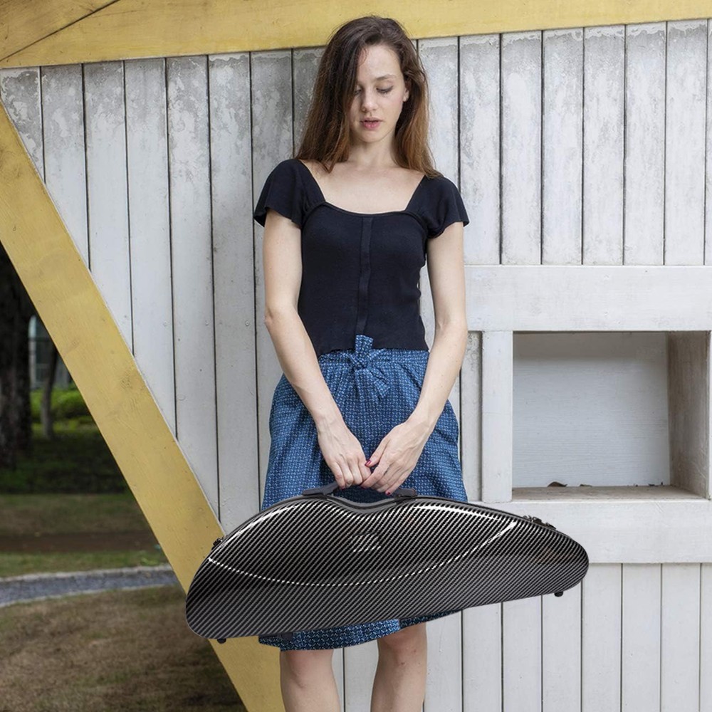 Carbon Fiber Violin Case 4/4 Lightweight Hard Shell with Code lock and Backstrap